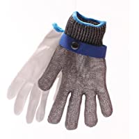 Los mejores  - 1 piezas de seguridad cortadas Guante de alambre de acero Anti-Cutting Anti-corrosion One Size Level 5 Protection Glove